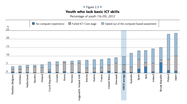 Figure 2.5 Youth who lack basic ICT skills